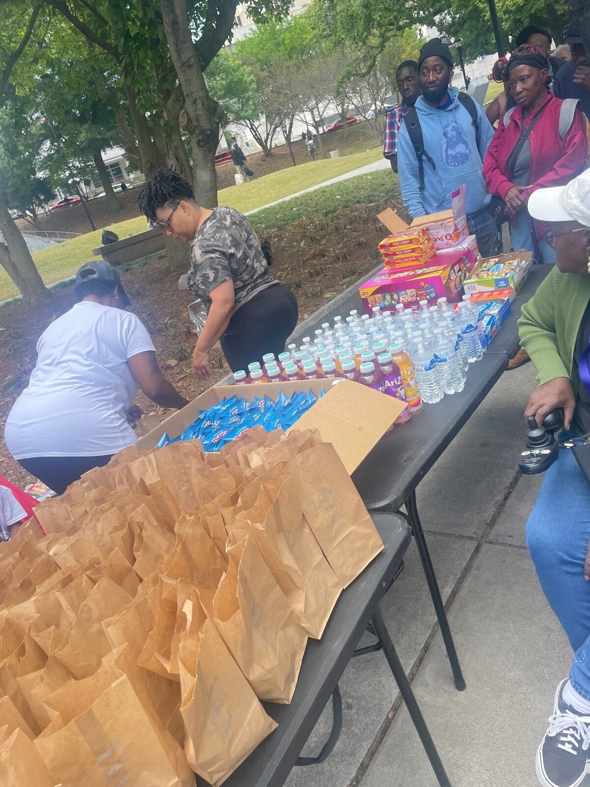 Prepared meals and drinks at outreach